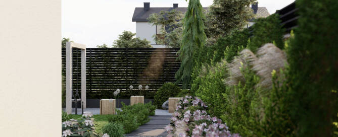 Projekt ogrodu - Zimozielony - 120 m2